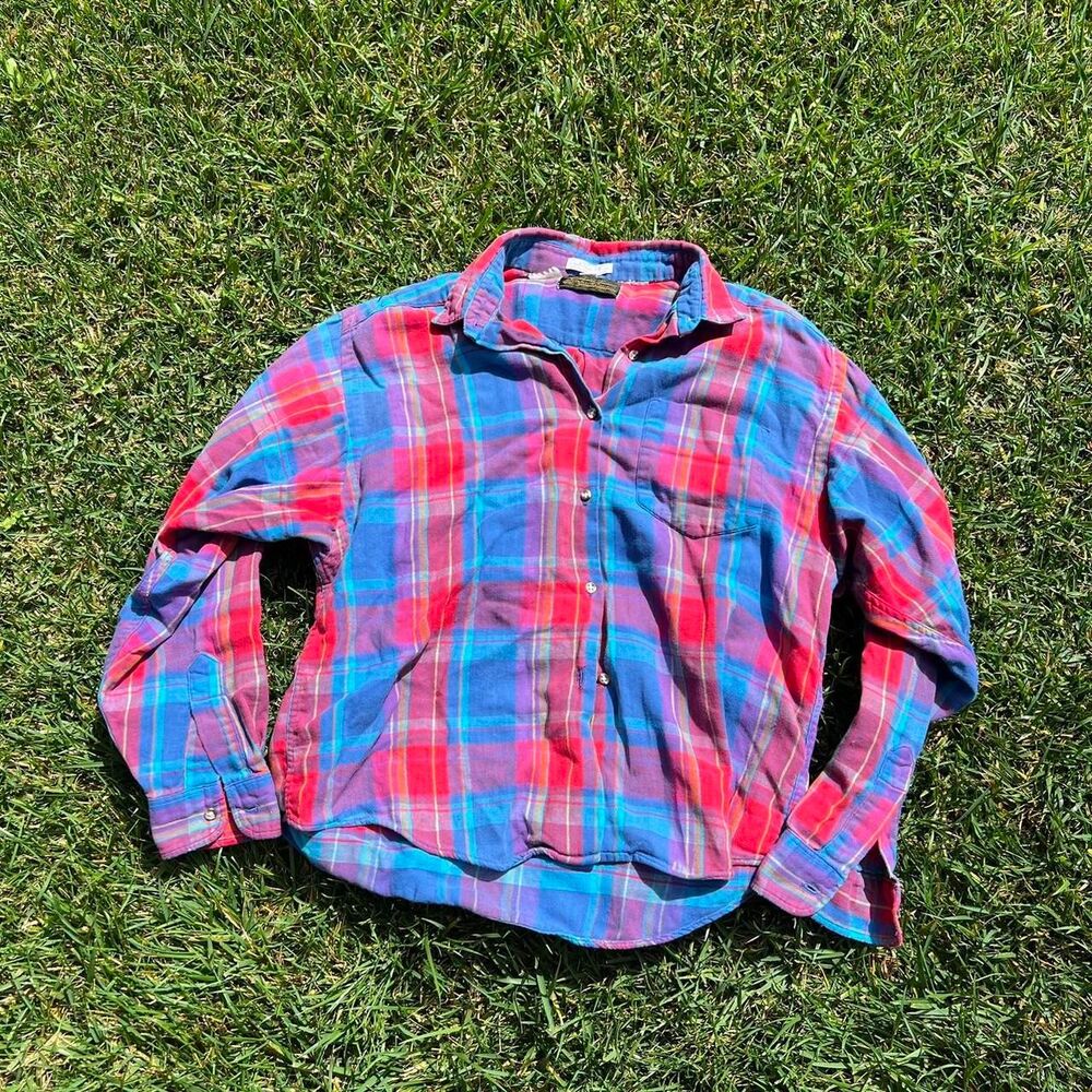90s Eddie Bauer y2k size 12 women’s flannel single needled tailor